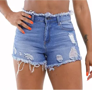 Womens High Waisted Skinny Stretchy Denim Shorts Casual Summer Frayed Raw Hem Distressed Ripped Jeans Hot Shorts