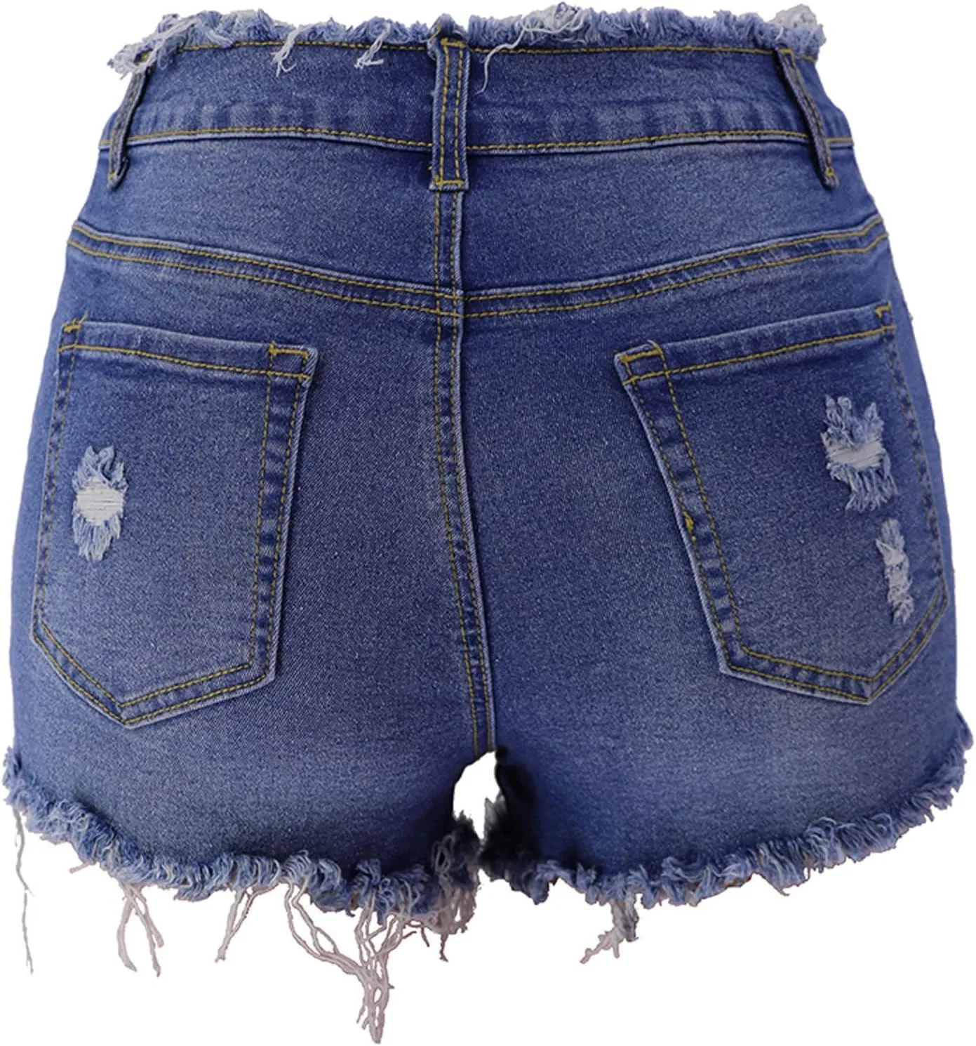 Womens High Waisted Skinny Stretchy Denim Shorts Casual Summer Frayed Raw Hem Distressed Ripped Jeans Hot Shorts