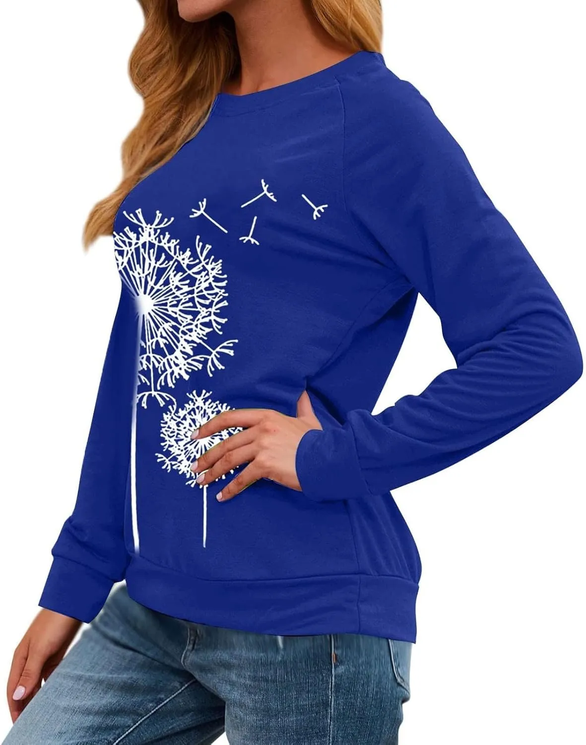 Womens Hoodies Crewneck Oversized Sweatshirts Dandelion Graphic Sweater Pullover Fall Fashion Clothes for Teen Girls