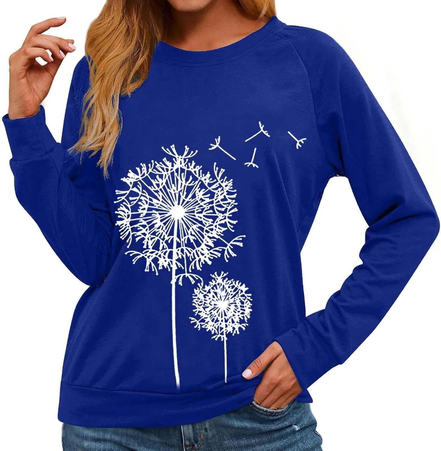 Womens Hoodies Crewneck Oversized Sweatshirts Dandelion Graphic Sweater Pullover Fall Fashion Clothes for Teen Girls