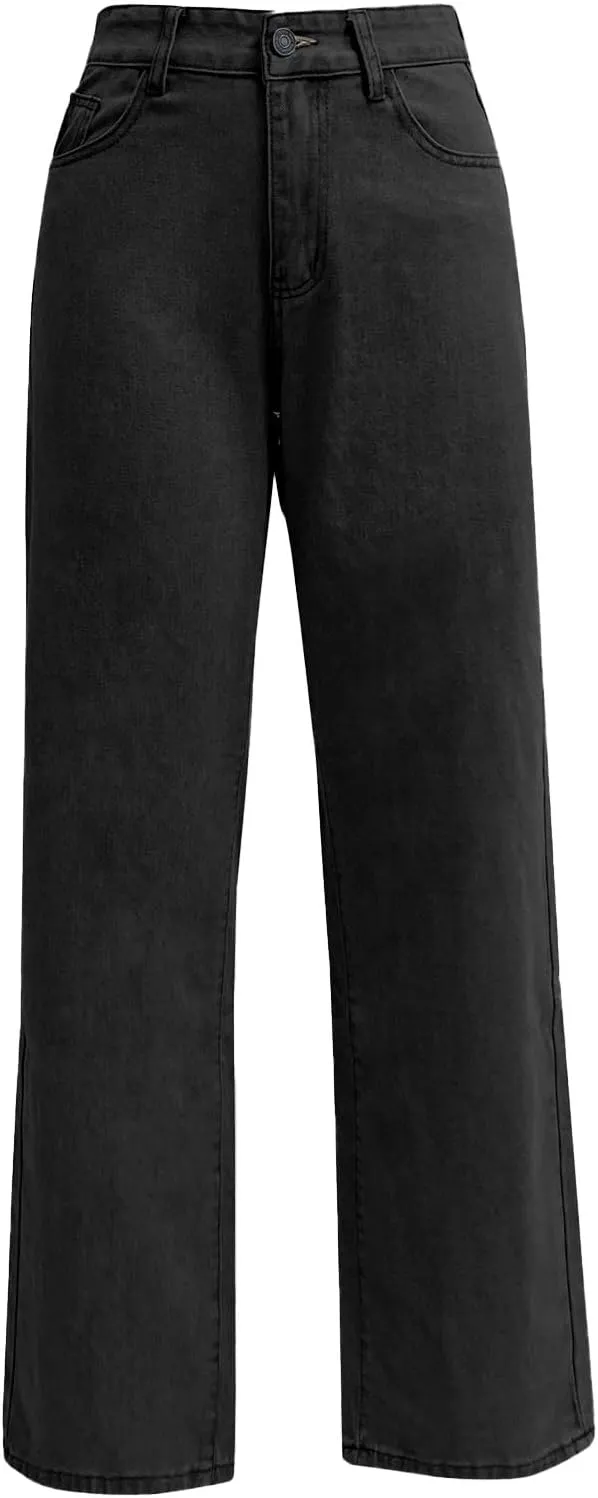 Women's Jeans Trendy High Waisted Jeans Stretch Straight Leg Jeans with Pockets