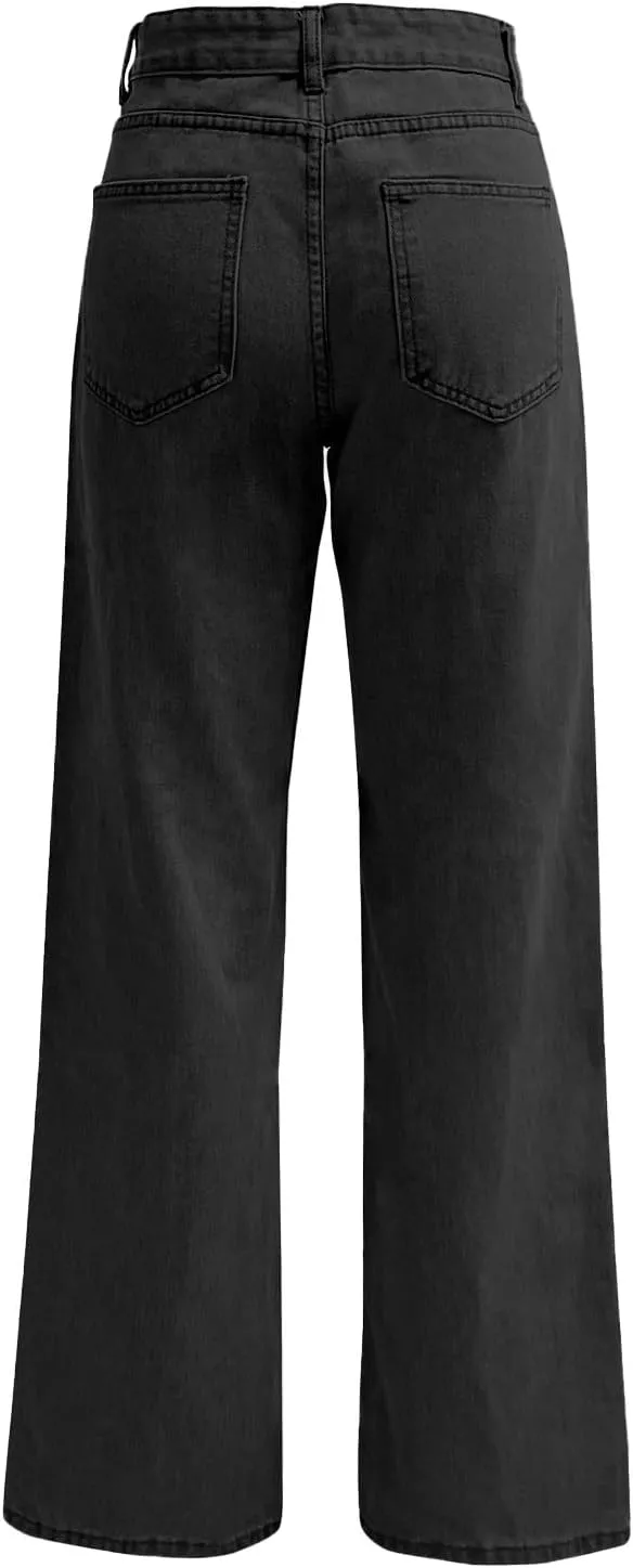 Women's Jeans Trendy High Waisted Jeans Stretch Straight Leg Jeans with Pockets