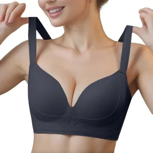 Women's Large Breast Revealing Small Underwear Thin Anti Sagging Wireless Bra Tan Bra for Women