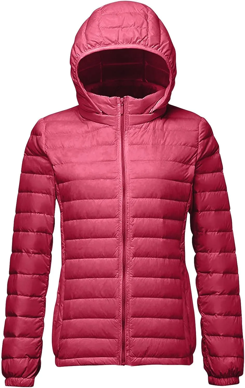 Women's Lightweight Puffer Coats Quilted Down Jacket Warm Winter Jacket Long Sleeve Full Zip Packable Hooded Jackets