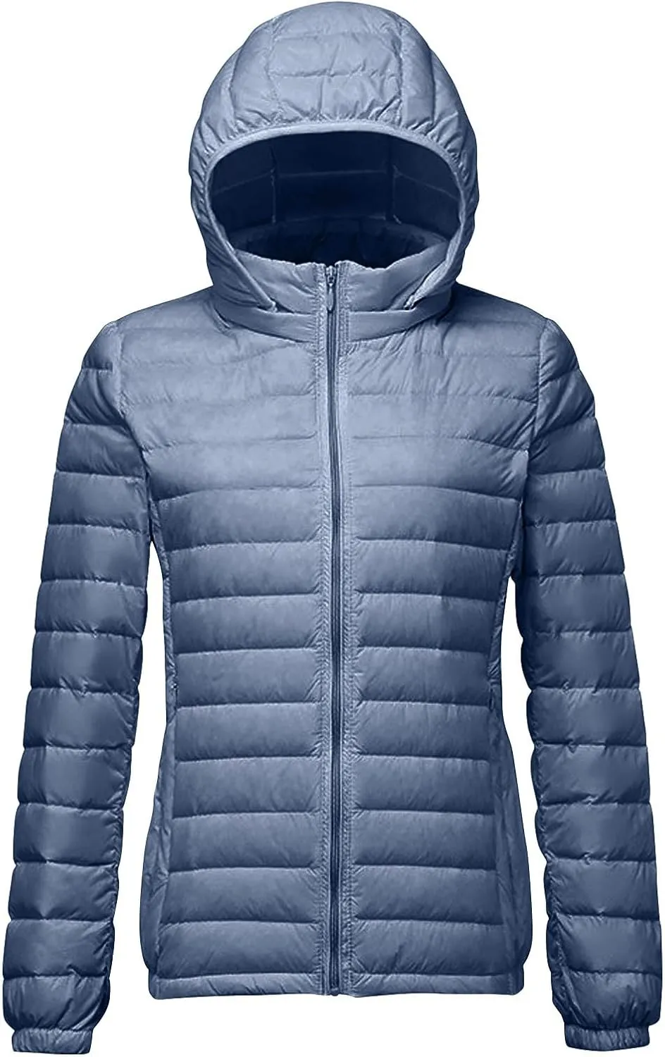 Women's Lightweight Puffer Coats Quilted Down Jacket Warm Winter Jacket Long Sleeve Full Zip Packable Hooded Jackets