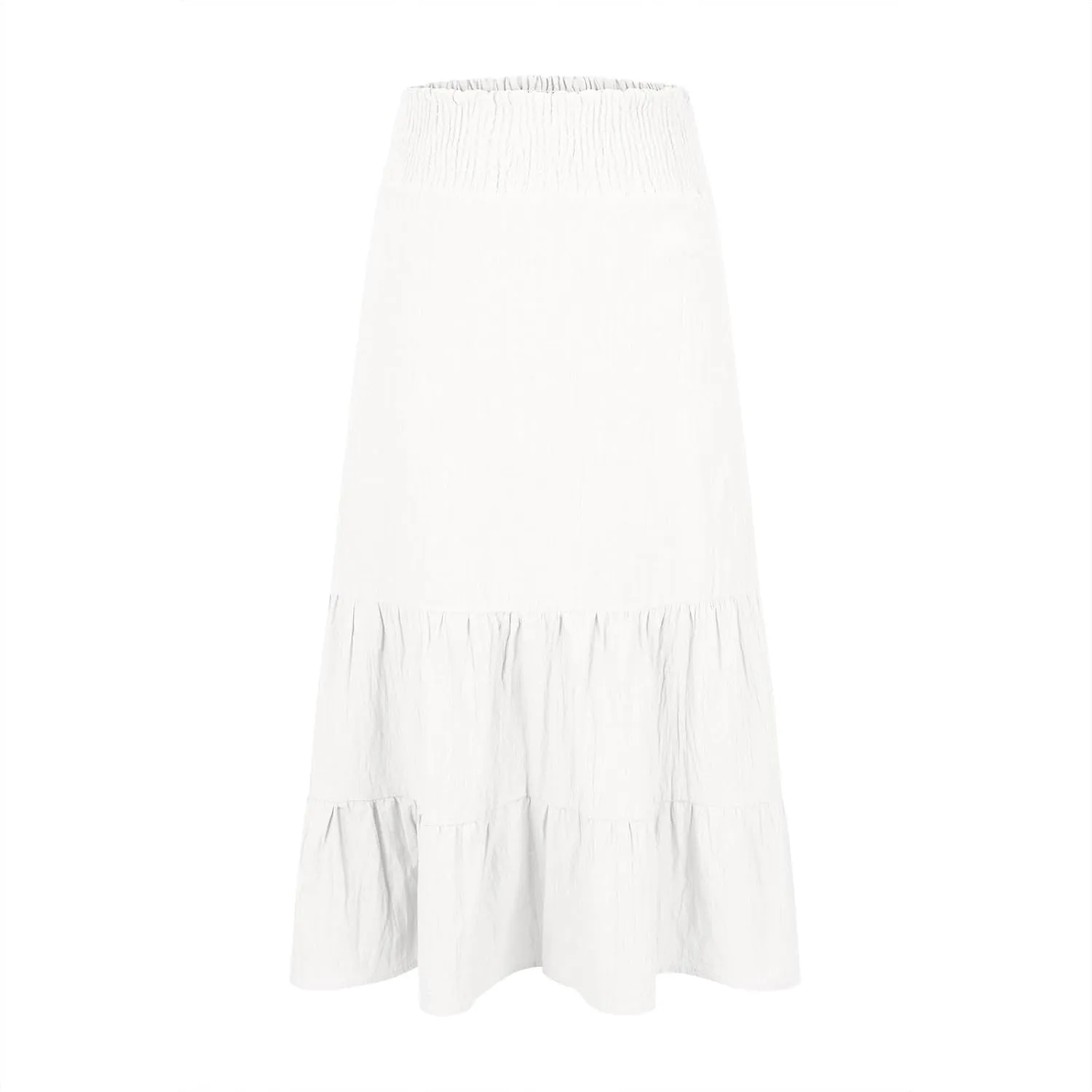 Women's Long Skirts A Line Summer Maxi Skirts High Waisted Tiered Boho Flowy Skirts Beach Vacation Casual Skirts