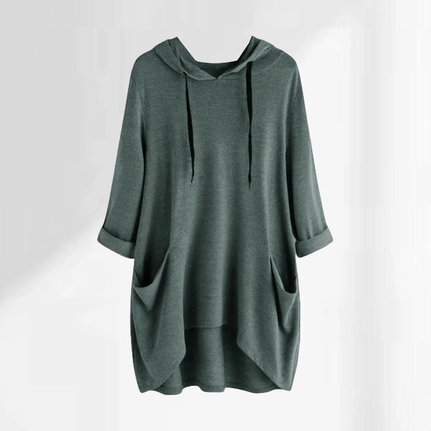 Women's Long-Sleeve Hooded Mini Sweatshirt Dress Oversized Sweatshirts with Pocket Hoodies Pullover Fall Outfits 2024