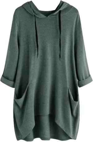 Women's Long-Sleeve Hooded Mini Sweatshirt Dress Oversized Sweatshirts with Pocket Hoodies Pullover Fall Outfits 2024