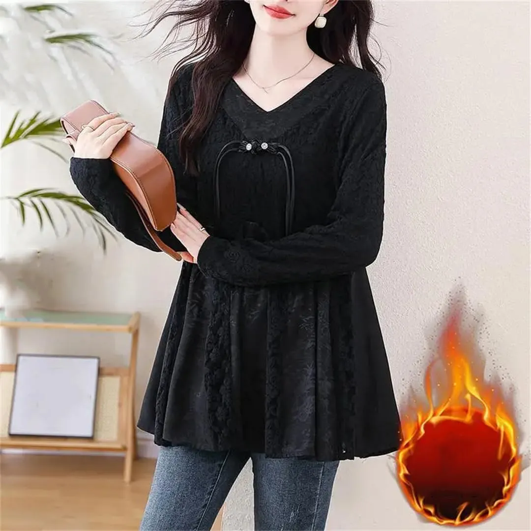 Women's Loose Lace Peplum Shirts Vintage Tunic Tops Blouses