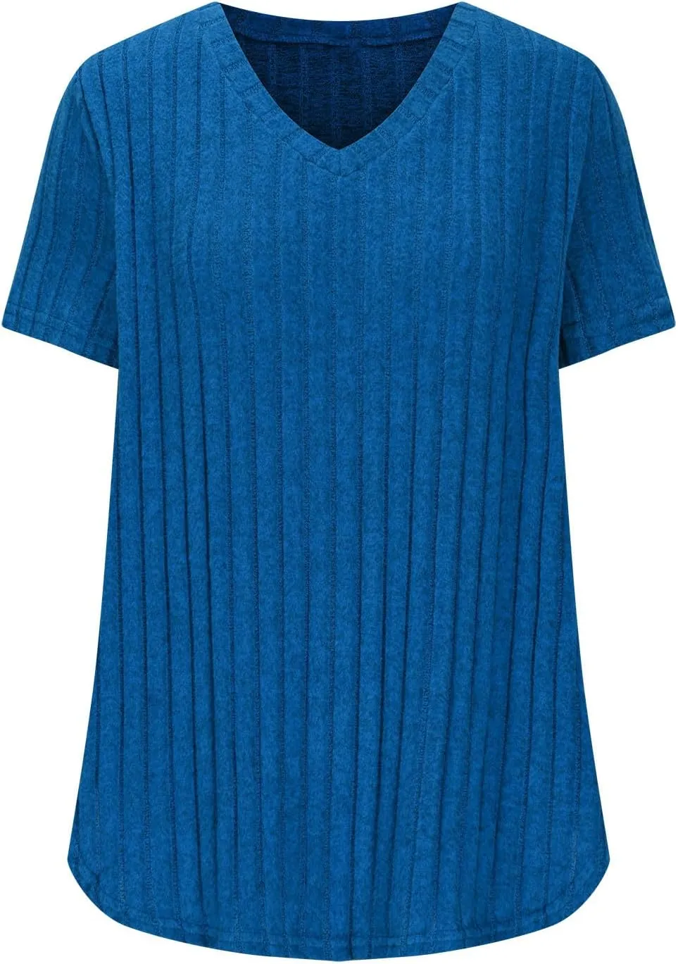 Women's Plus Size Tops Short Sleeve V Neck T Shirts Casual Loose Blouses Tunic Soft Comfortable Summer Tops