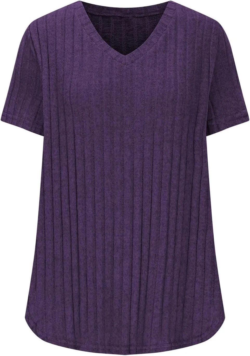 Women's Plus Size Tops Short Sleeve V Neck T Shirts Casual Loose Blouses Tunic Soft Comfortable Summer Tops