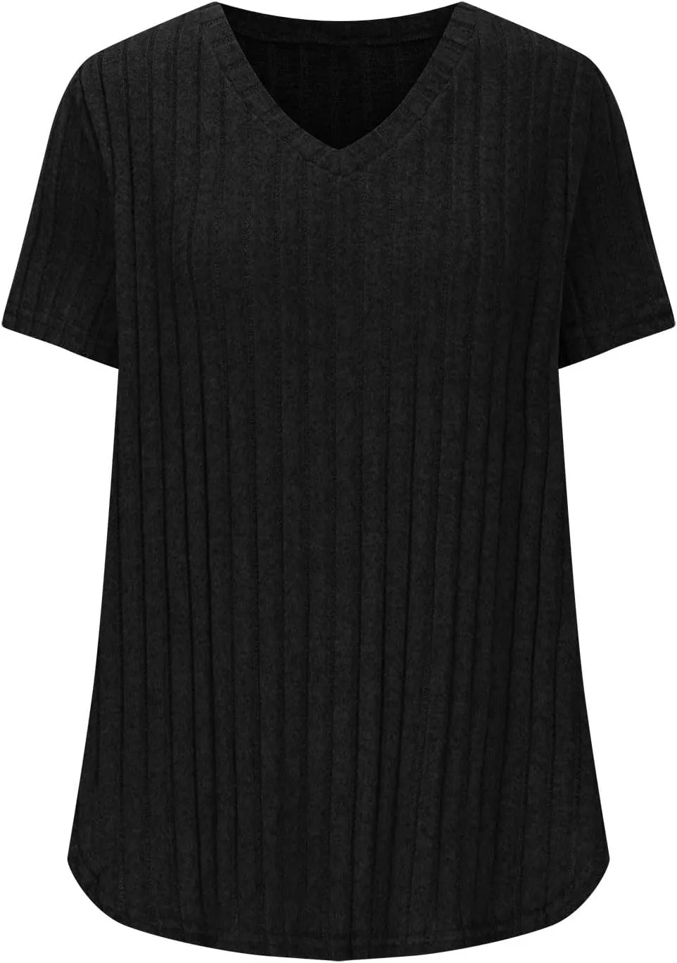 Women's Plus Size Tops Short Sleeve V Neck T Shirts Casual Loose Blouses Tunic Soft Comfortable Summer Tops