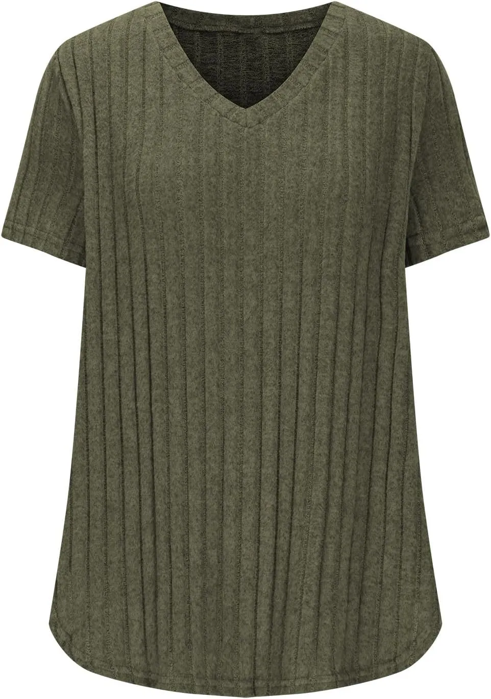 Women's Plus Size Tops Short Sleeve V Neck T Shirts Casual Loose Blouses Tunic Soft Comfortable Summer Tops