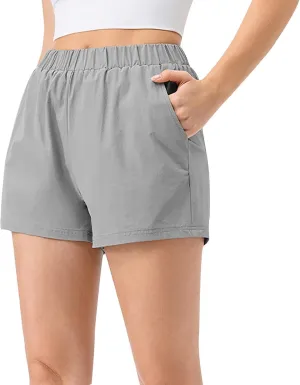 Women's Running Shorts Casual Solid Quick Dry Short High Waisted Shorts Gym Short Athletic Yoga Short with Pockets