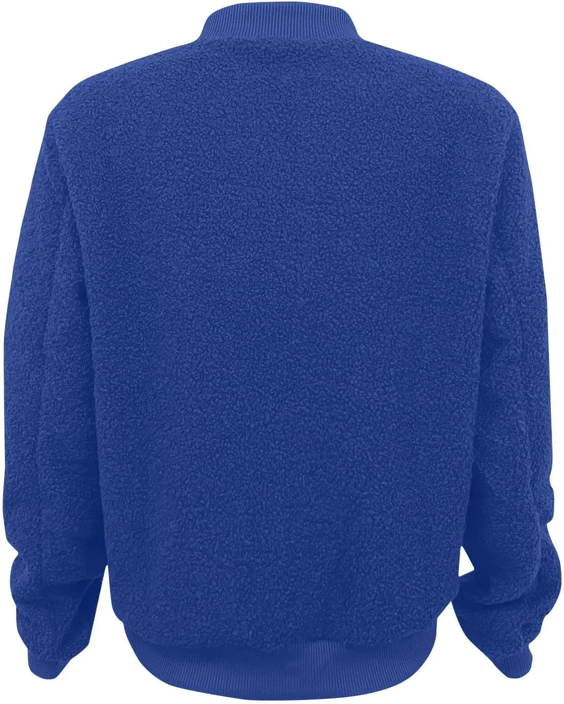Women's Sherpa Fleece Jacket Faux Fuzzy Long Sleeve Casual Zip up Bomber Coat Winter Fuzzy Casual Zip up Coat Pocket