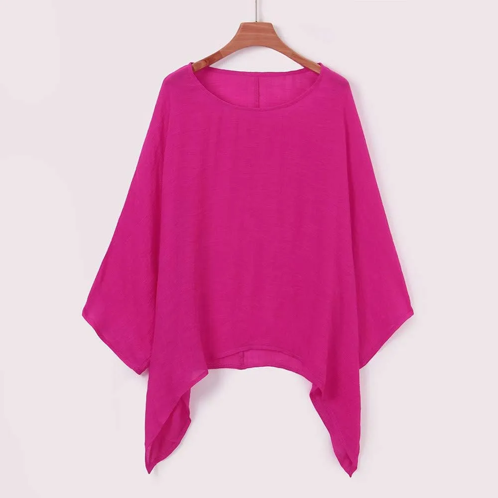 Womens Short Sleeve Cotton Linen Shirt Casual Crewneck Soft T Shirt Floral Loose Fit Summer Tee Tops