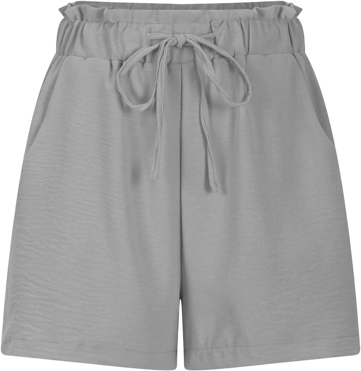 Womens Shorts Casual High Waisted Wide Leg Cute Ruffle Waist Drawstring Shorts 2025 Vacation Outfits for Women