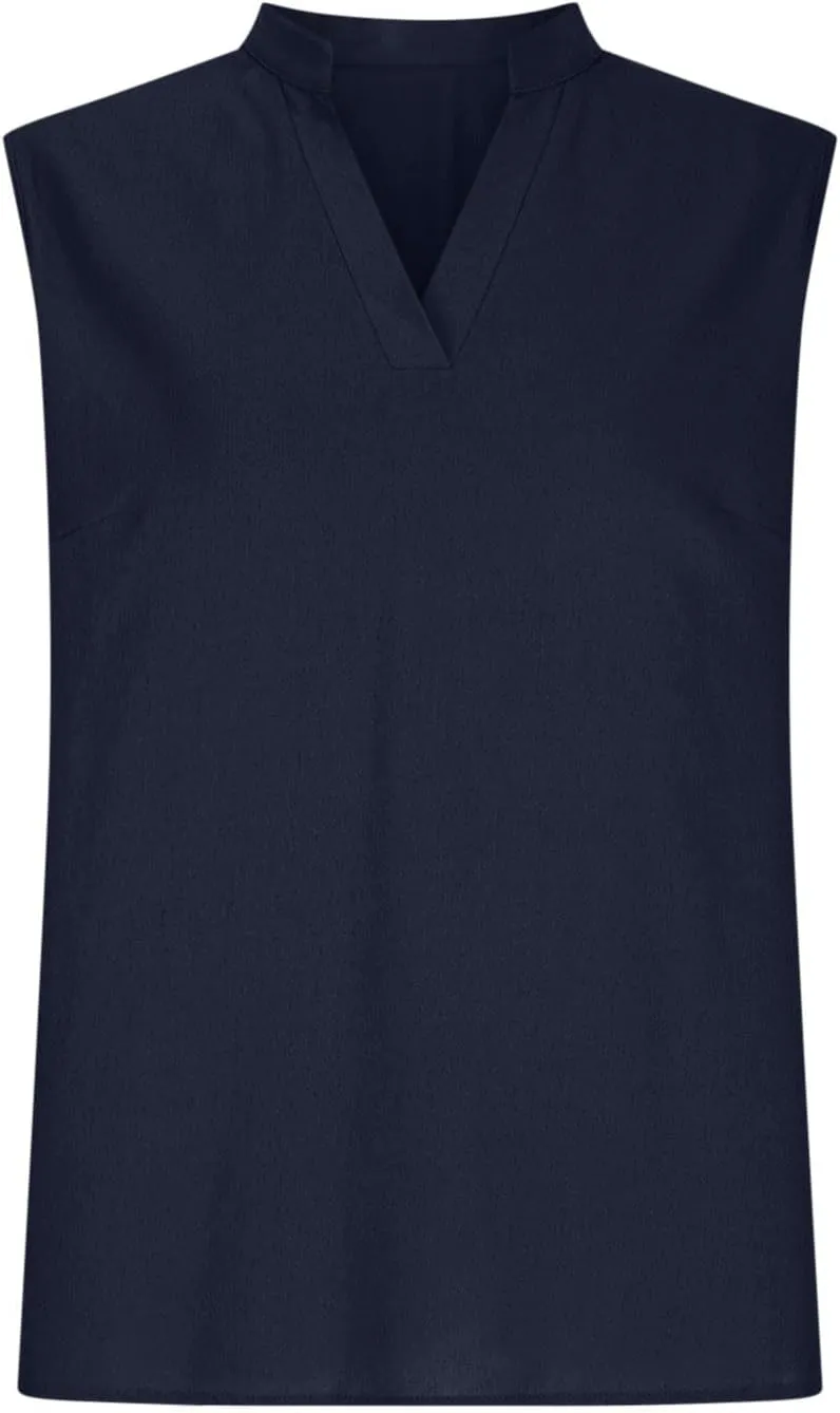 Womens Sleeveless Tops Cotton Linen Loose Fit V-Neck Tank Tops Vintage Country Basic Vacation Blouses