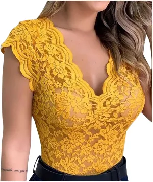 Women's Sleeveless Tops Lace Casual Loose Blouses Tank Shirts Deep Vneck Cap Sleeve Basic Tanks Top for Women
