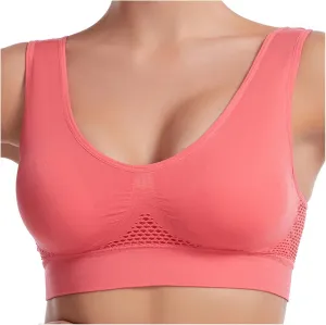 Women's Sports Bra Shockproof Yoga Running Large Size Tank Underwear Wire-Free Mesh Breathable Comfy Brassiere 2024