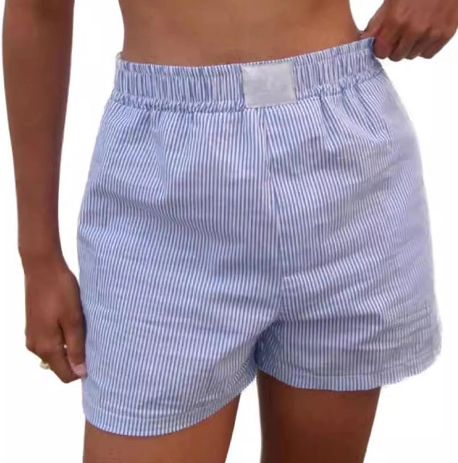 Womens Striped Shorts Summer Beach Shorts Elastic Waist Shorts Lightweight Shorts Comfy Hiking Shorts