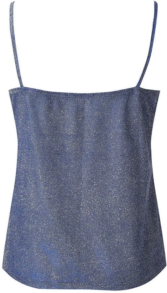 Womens Tank Tops Casual Fashion V Neck Strappy Sequin Sparkle Shimmer Camisole Sleeveless Tanks Tops