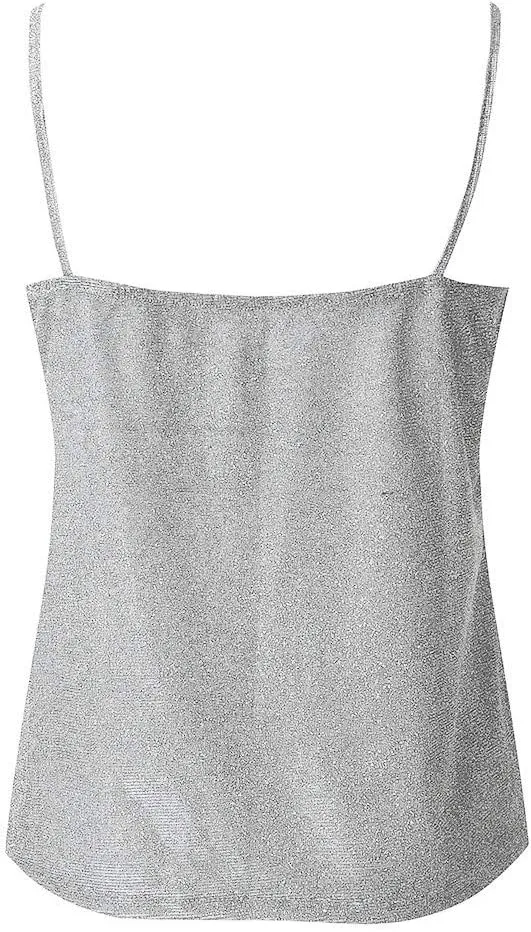 Womens Tank Tops Casual Fashion V Neck Strappy Sequin Sparkle Shimmer Camisole Sleeveless Tanks Tops