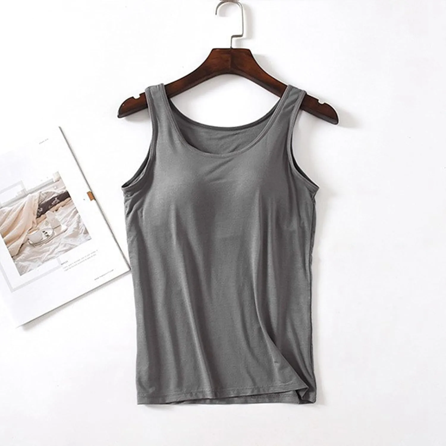 Womens Tank Tops Dressy Casual Shelf Bra Tank Tops Racerback Workout Camis Yoga Shirt Cotton Undershirt Tank Tops for Women