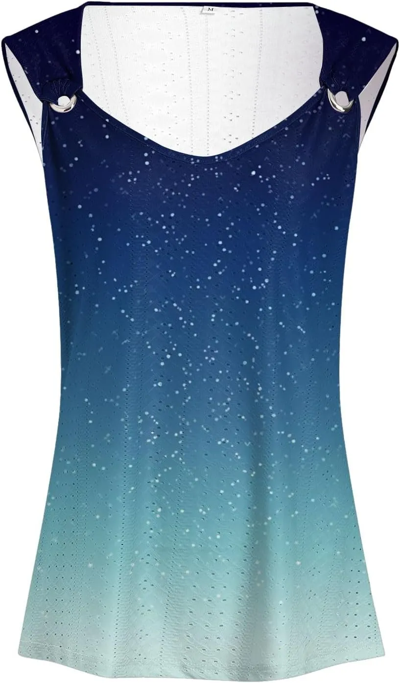 Womens Tank Tops Loose Fit 2025 Trendy Summer V Neck Sleeveless T Shirts Spring Clothes Casual Loose Blouses