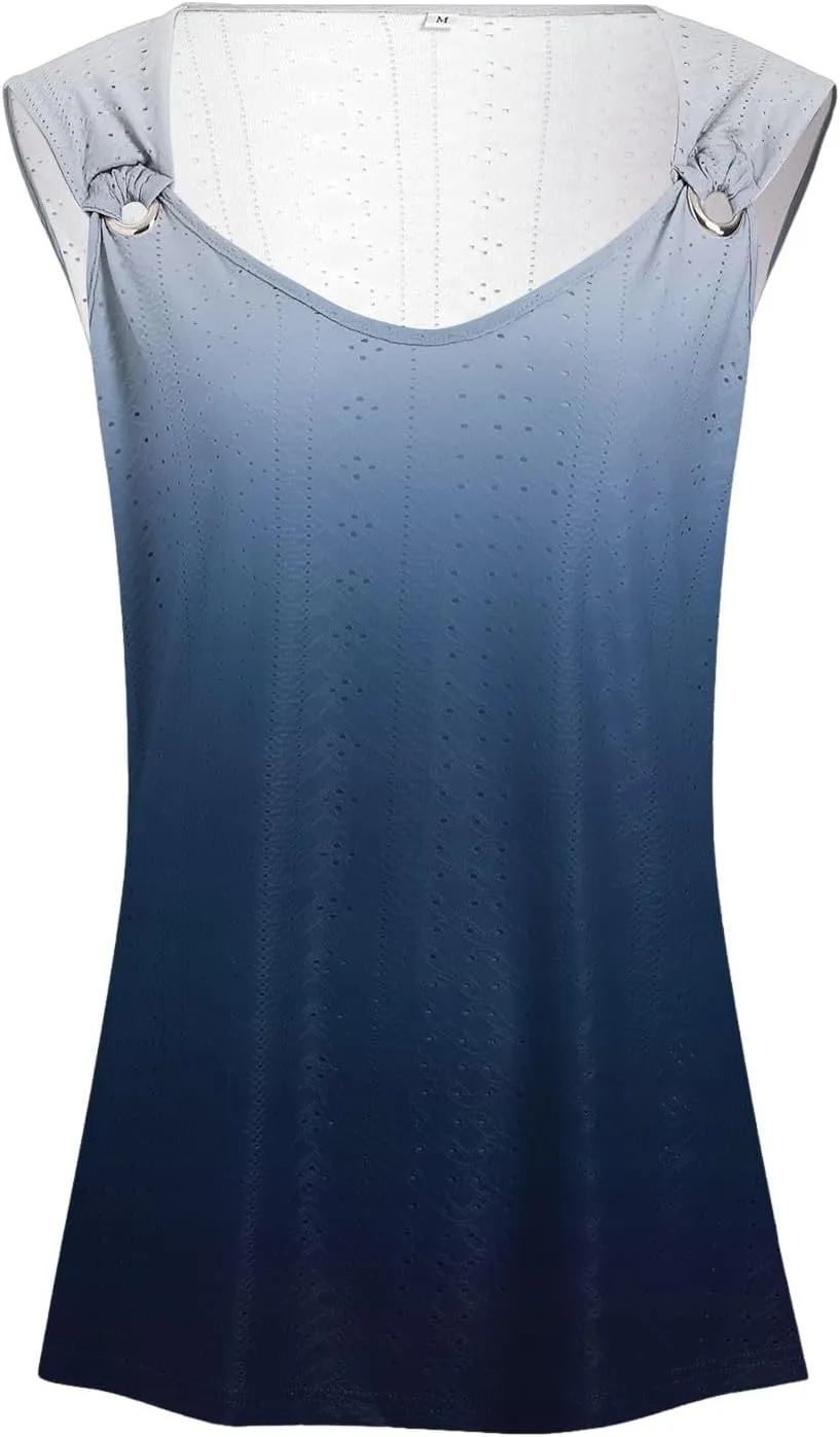 Womens Tank Tops Loose Fit 2025 Trendy Summer V Neck Sleeveless T Shirts Spring Clothes Casual Loose Blouses