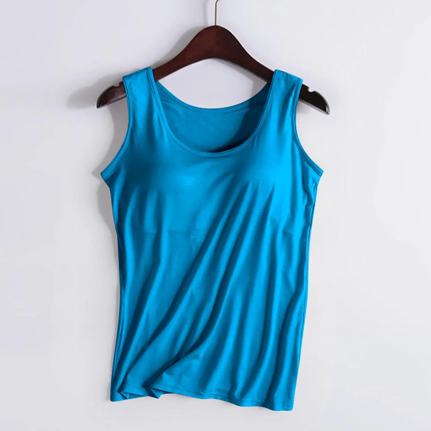 Women's Tank Tops with Built in Bras,2024 Summer Plus Size Tank Tops Scoop Neck Loose Fit Yoga Basic Sleeveless Tops