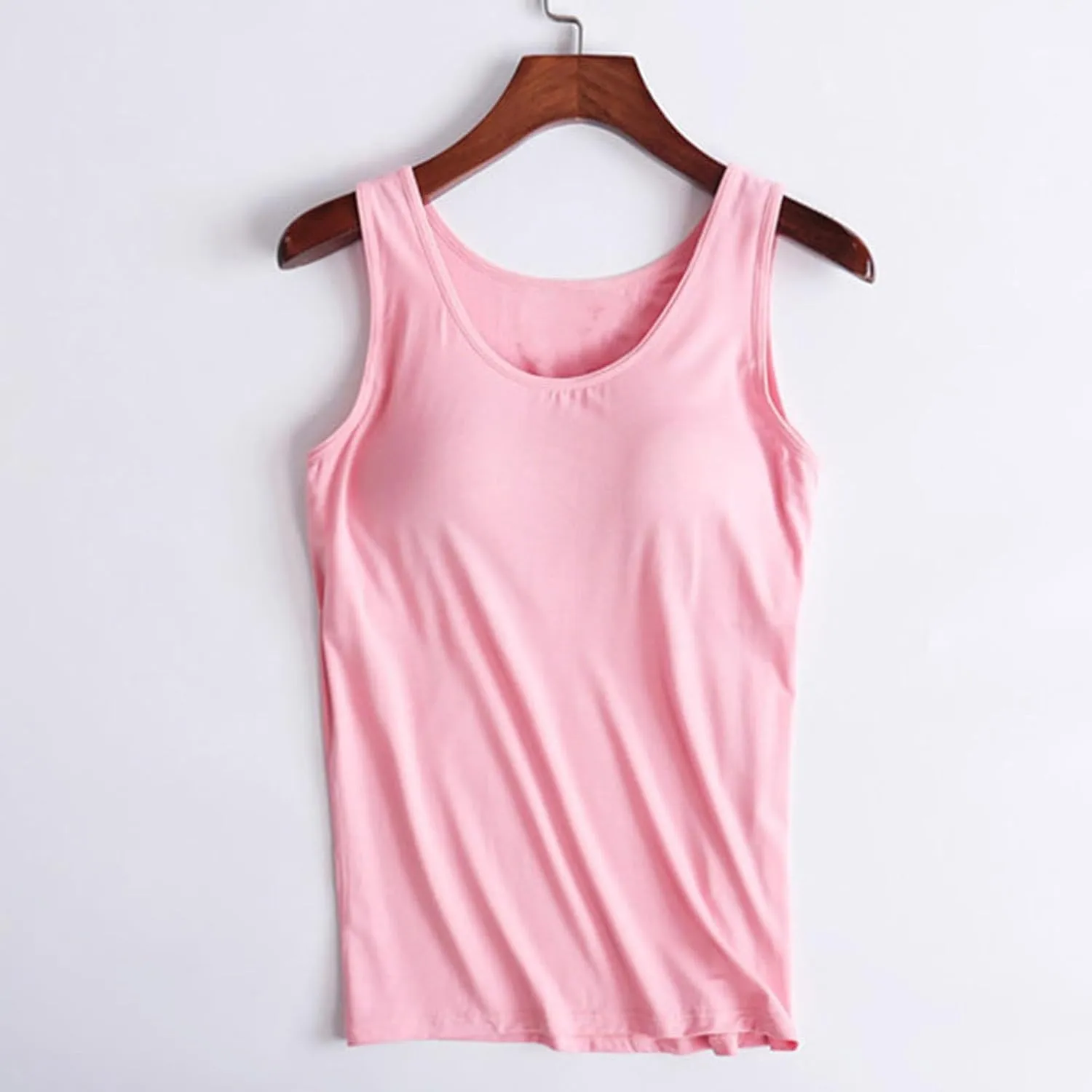 Women's Tank Tops with Built in Bras,2024 Summer Plus Size Tank Tops Scoop Neck Loose Fit Yoga Basic Sleeveless Tops