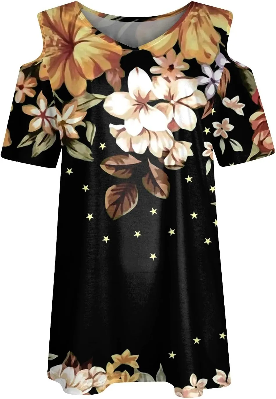 Womens Tops Summer Casual Sexy V Neck Short Sleeve Shirts Cold Shoulder Tops Loose Blouses Soft Comfy Graphic Tees