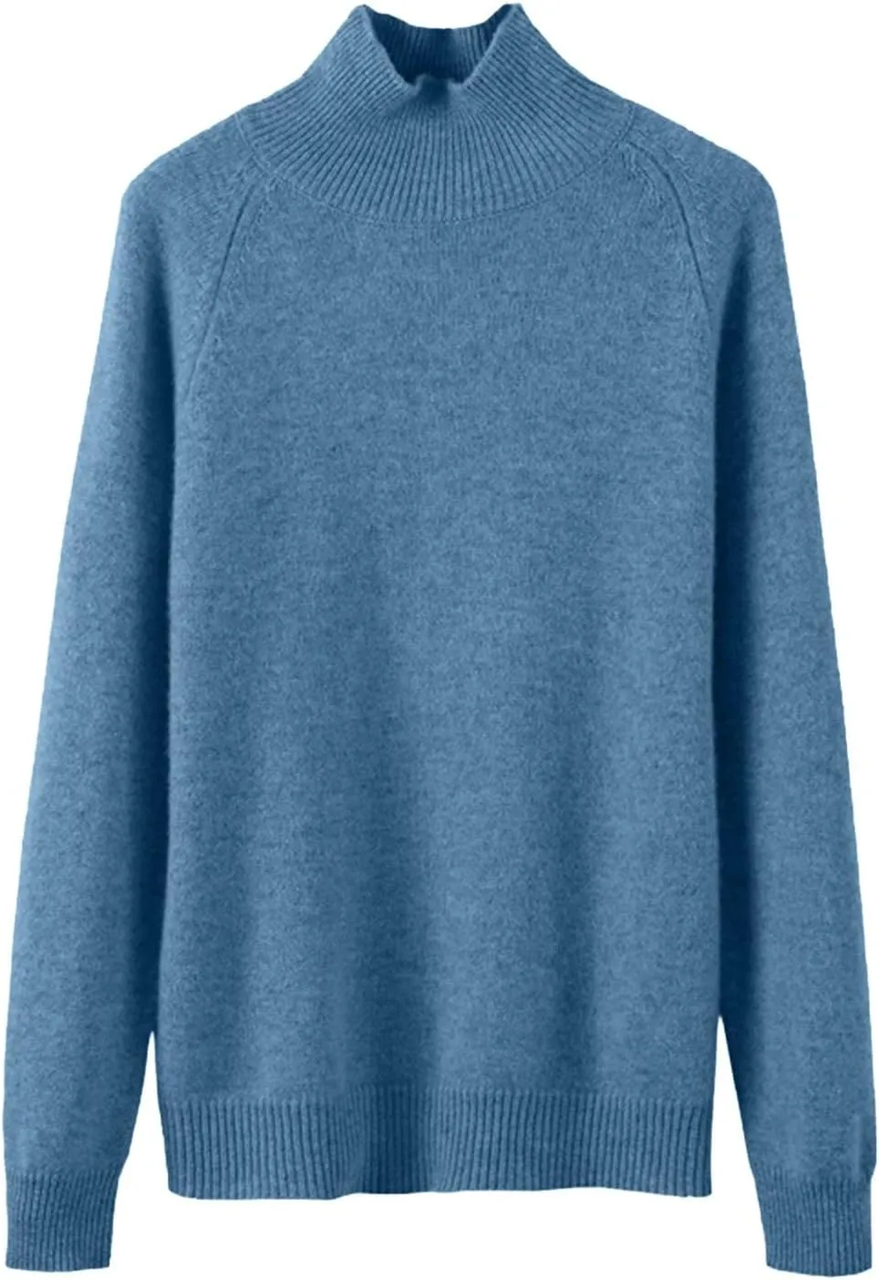 Women's Turtleneck Cashmere Sweater Knitted Casual Trendy Wool Crew Neck Pullover Tops Fall Winter Warm Comfy Soft Sweaters