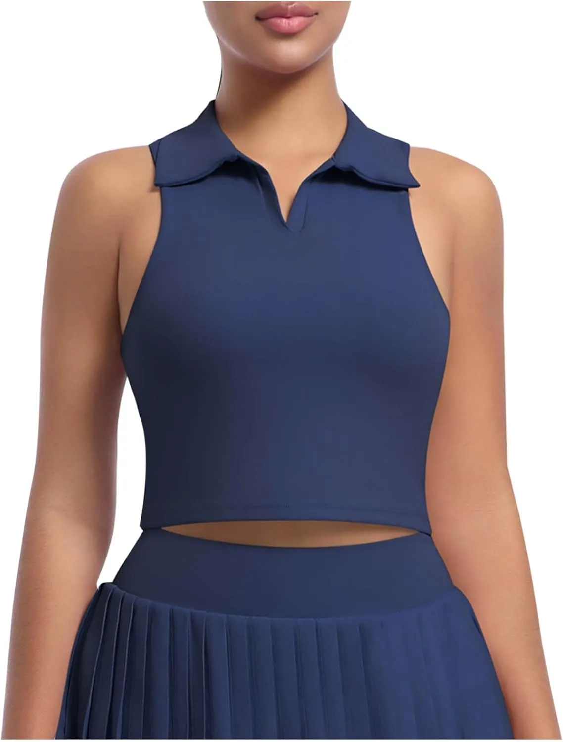 Women's Workout Tank Tops Casual Fashion V Neck Sleeveless Golf Shirts Summer Athletic Workout Quick Dry Blouse