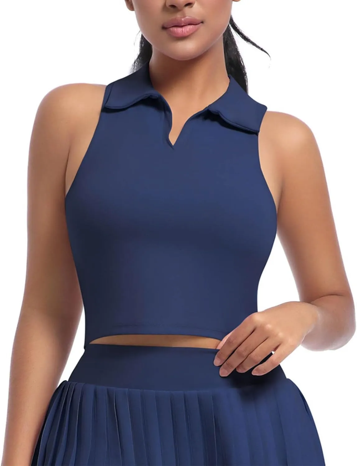Women's Workout Tank Tops Casual Fashion V Neck Sleeveless Golf Shirts Summer Athletic Workout Quick Dry Blouse