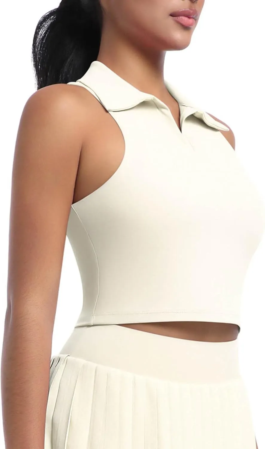 Women's Workout Tank Tops Casual Fashion V Neck Sleeveless Golf Shirts Summer Athletic Workout Quick Dry Blouse