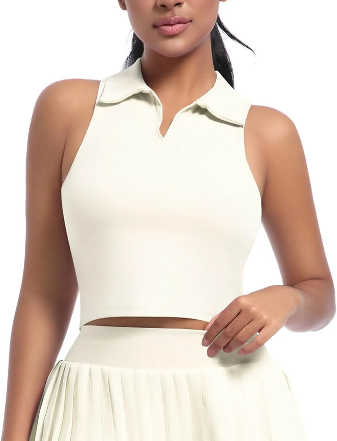 Women's Workout Tank Tops Casual Fashion V Neck Sleeveless Golf Shirts Summer Athletic Workout Quick Dry Blouse