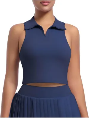 Women's Workout Tank Tops Casual Fashion V Neck Sleeveless Golf Shirts Summer Athletic Workout Quick Dry Blouse