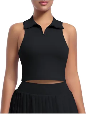 Women's Workout Tank Tops Casual Fashion V Neck Sleeveless Golf Shirts Summer Athletic Workout Quick Dry Blouse