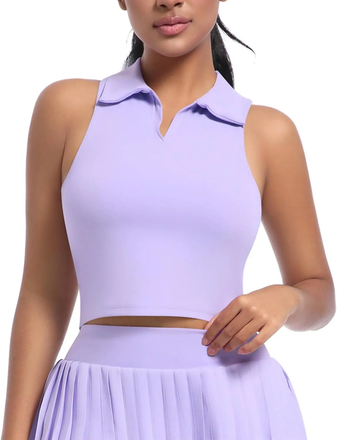 Women's Workout Tank Tops Casual Fashion V Neck Sleeveless Golf Shirts Summer Athletic Workout Quick Dry Blouse
