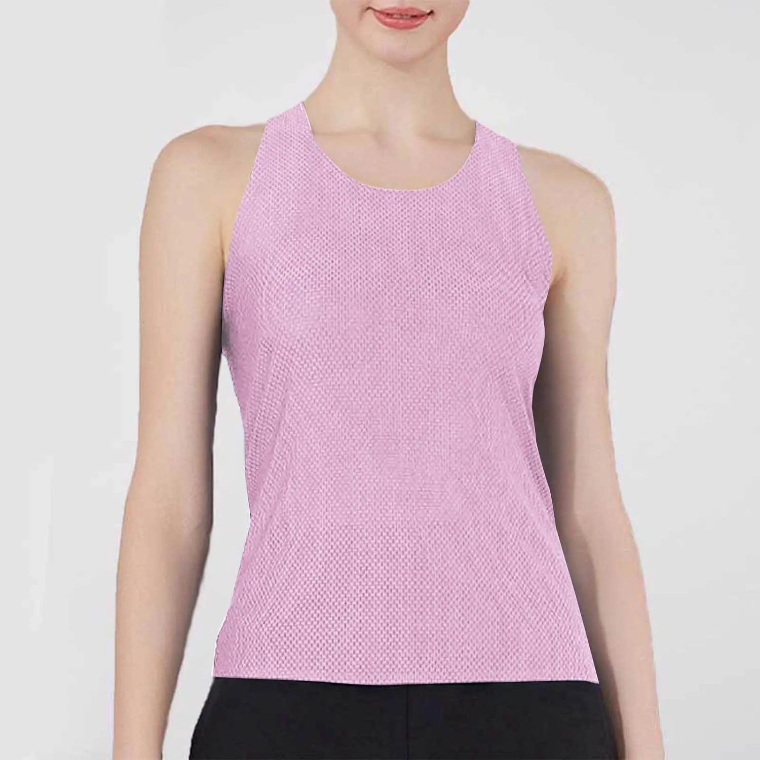 Womens Workout Tank Tops Summer Sleeveless Mesh Quick Dry Athletic Shirts Casual Fashion Solid Comfortable Blouse