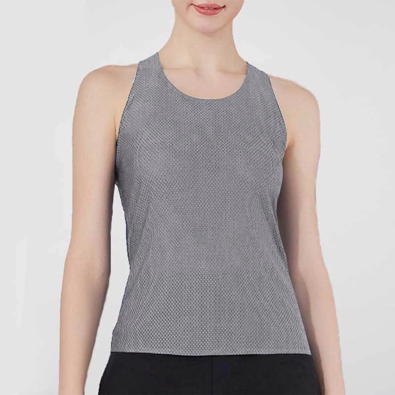 Womens Workout Tank Tops Summer Sleeveless Mesh Quick Dry Athletic Shirts Casual Fashion Solid Comfortable Blouse