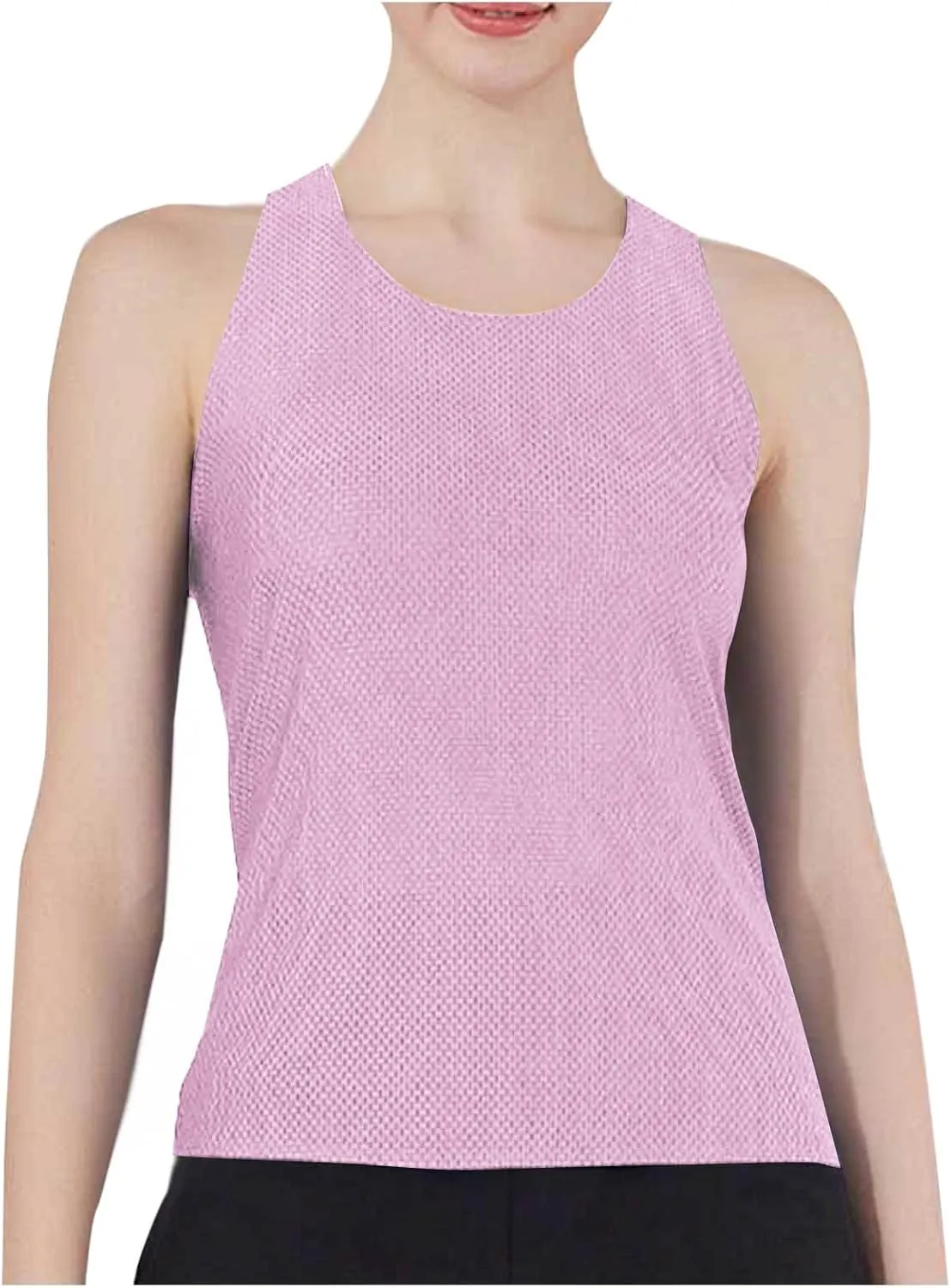 Womens Workout Tank Tops Summer Sleeveless Mesh Quick Dry Athletic Shirts Casual Fashion Solid Comfortable Blouse